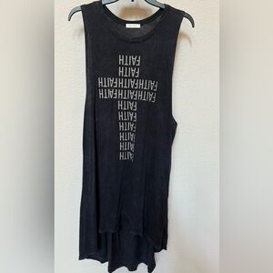 Black Sleeveless Top/dress with Faith Graphic